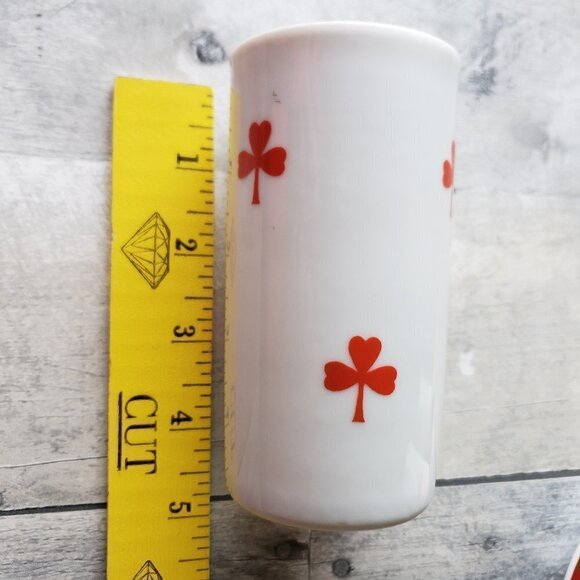 Vintage Set of 4 Red and White Club Mugs and Saucers - Picture 4 of 6